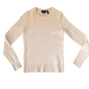 Theory‎ Kaylenna Cashmere Sweater Ivory Cream Crew Neck G0718702 Womens Size P